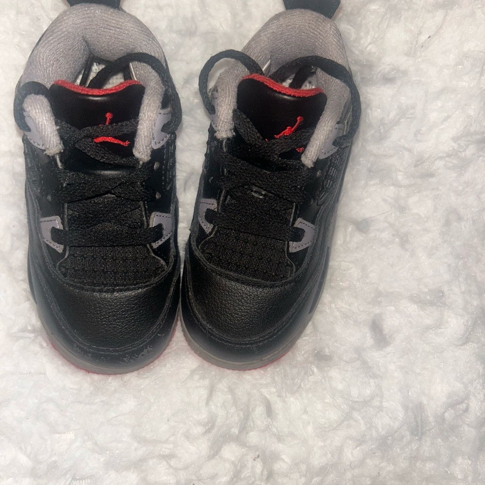Jordan Black and Red Sneakers with Stylish Upper and Comfortable Collar
